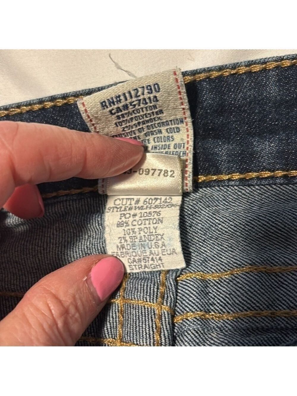 True religion straight leg jeans low rise cotton blend dark blue 5 pockets sz 26 - Picture 8 of 14